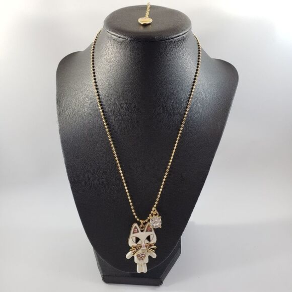 Betsey Johnson Cat necklace, matching earrings listed separately - Picture 1 of 4